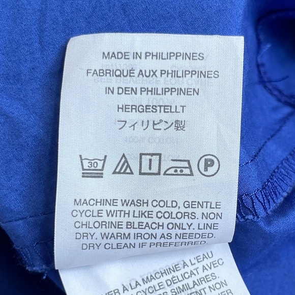 J. Crew Flutter Hem Dress Cobalt Blue F4007 Cotton Back Zip Women’s Size 12 - Picture 7 of 10